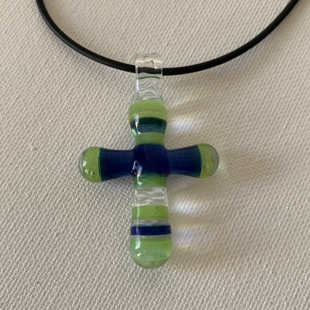 Hand Blown Glass Cross